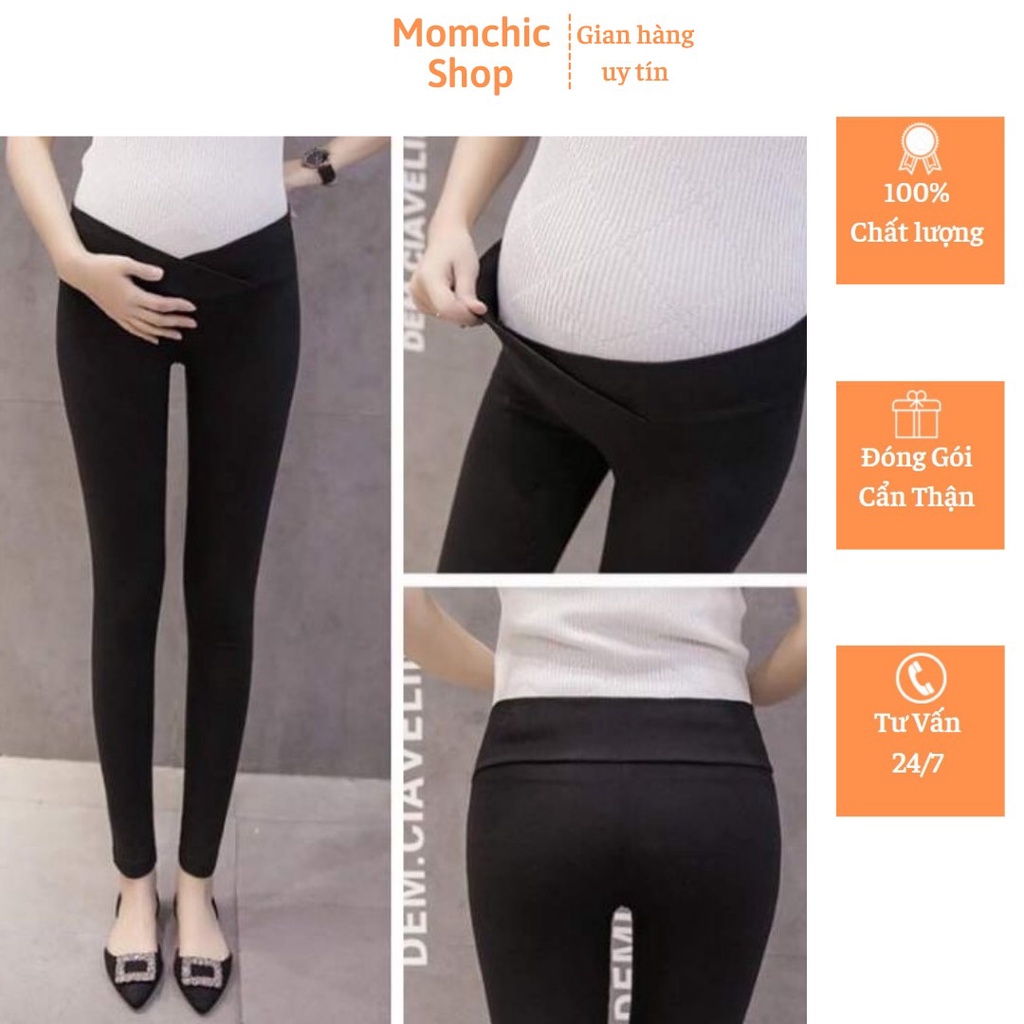 Quần Legging Bầu Cạp Chéo Chất Liệu Co Giãn 4 Chiều Thoải Mái Siêu Tiện Lợi Và An Toàn Cho Mẹ Bầu