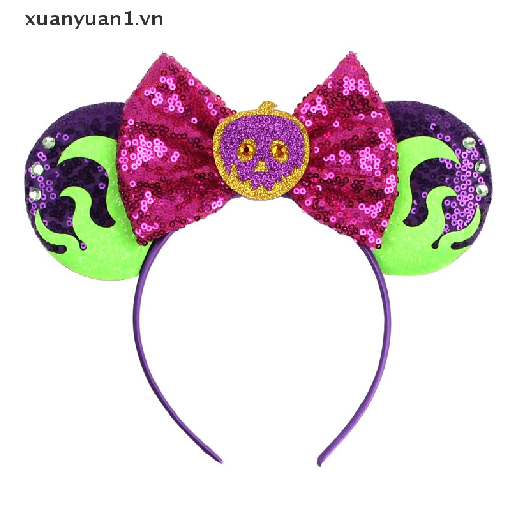 Băng Đô Nơ Đính Kim Sa Lấp Lánh Hóa Trang Halloween Cho Nữ