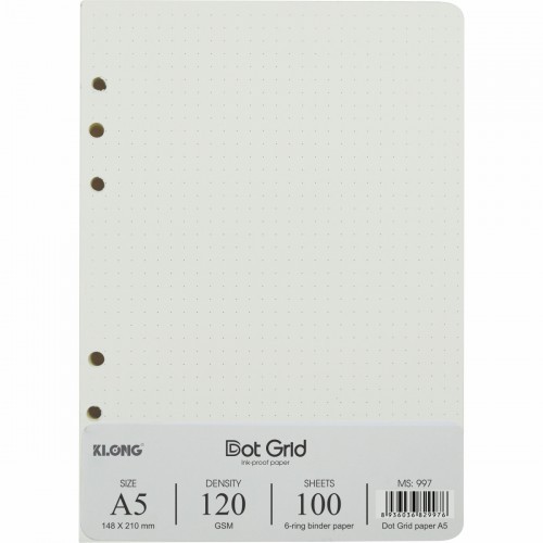 Ruột giấy refill sổ còng Dot Grid A5 - 100 tờ; MS: 997