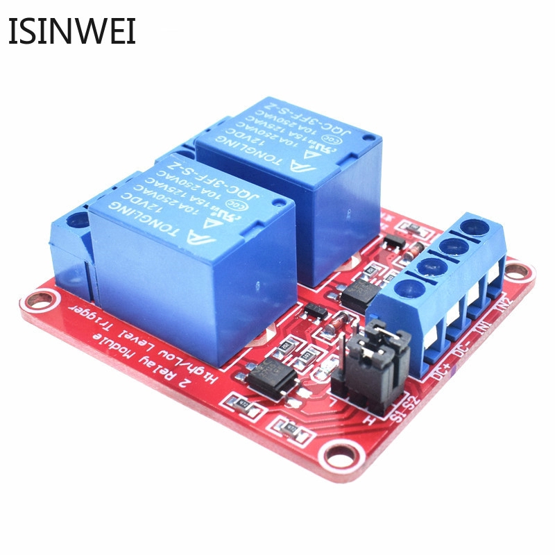 5V 12V 24V 2 Channel Relay Module with Optocoupler Isolation Supports High and Low Level Trigger for Arduino