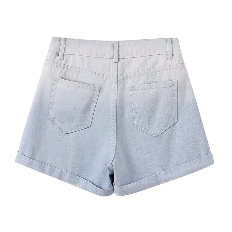 Quần short jean đùi lưng cao kiểu chuyển màu cá tính | BigBuy360 - bigbuy360.vn