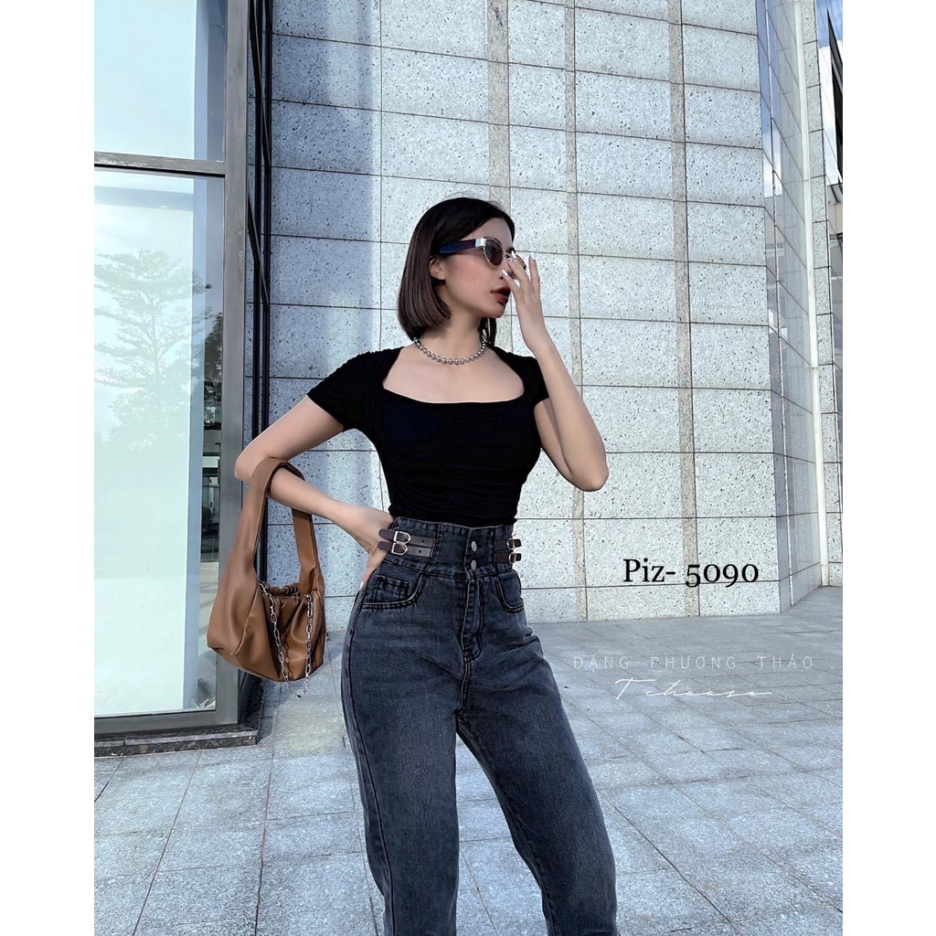 Quần Baggy Jeans cạp siêu cao/ Hàng cao cấp M5090