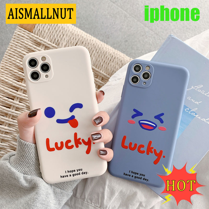 Ốp điện thoại silicon in chữ Lucky cho iPhone6 6s 6plus 7 8 7plus 8 8plus X XS XR XSMAX iPhone11 11Pro 11Promax iPhone12