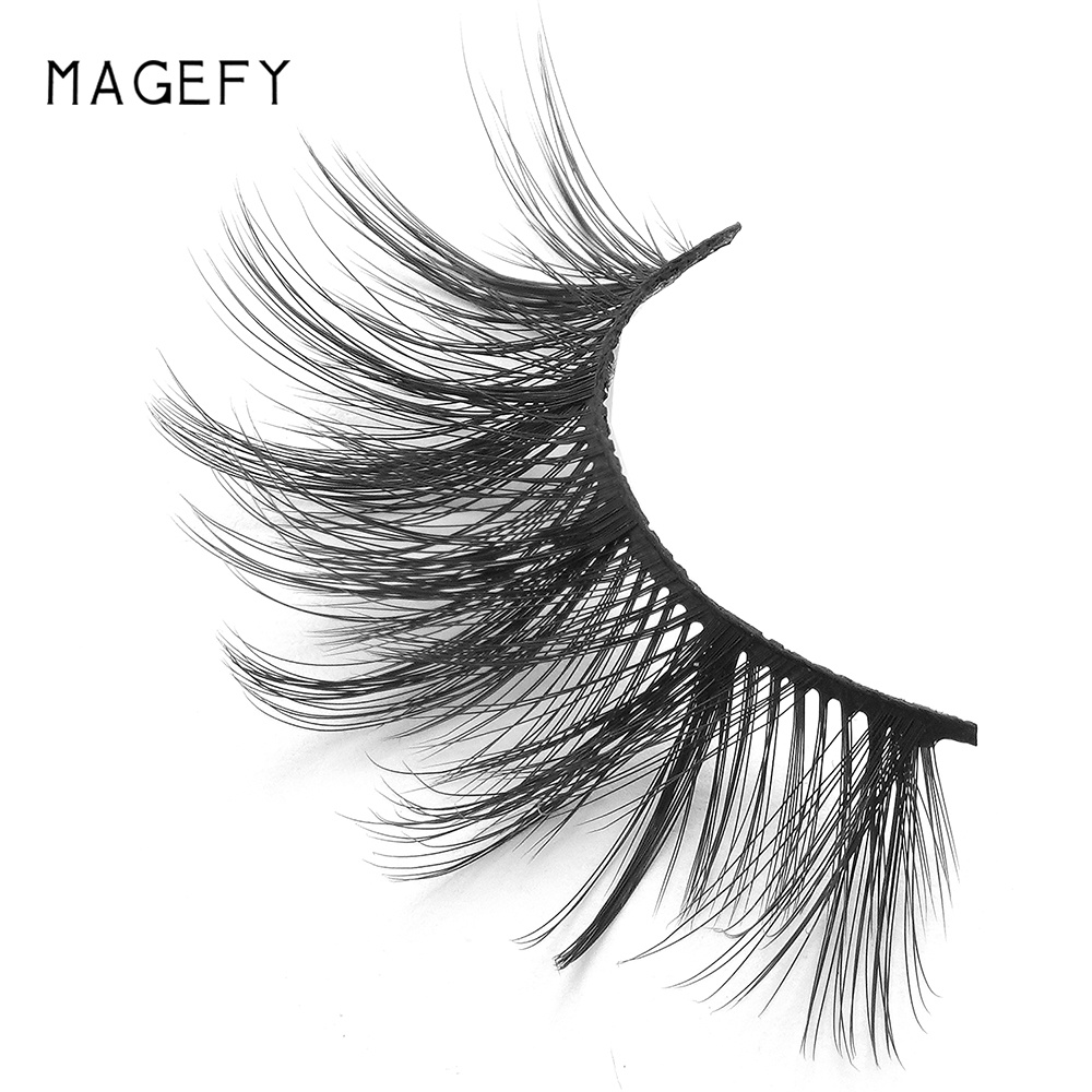 Magefy Set 8 Cặp Lông Mi Giả 3D Từ Lông Chồn Giả Tự Nhiên Có Hộp Đựng Màu gradient
