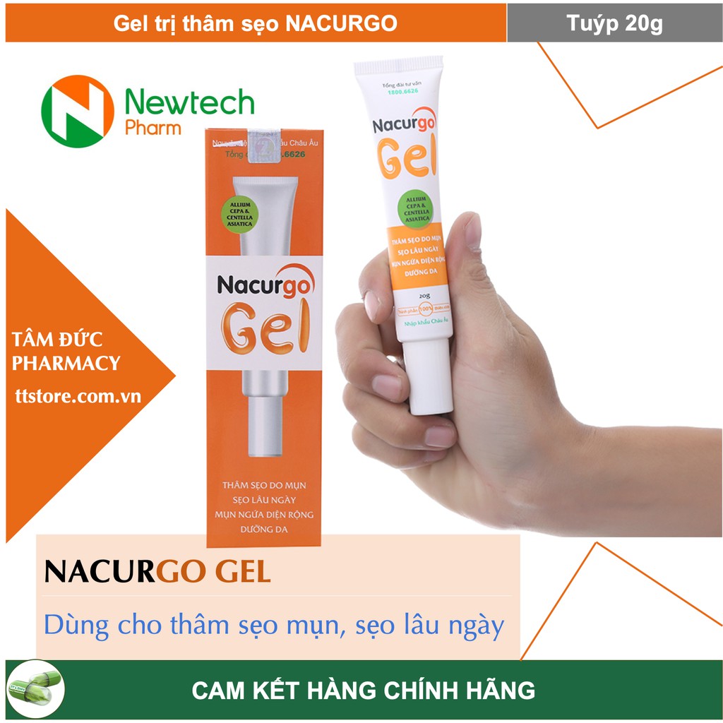NACURGO GEL [Tuýp 20g] - Gel giảm thâm sẹo Nanocurcumin