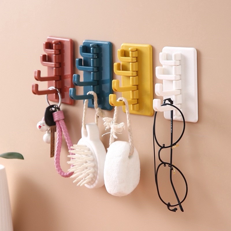 Móc Dán Tường 4 Chấu Xoay Chiều Treo Đồ Đa Năng
