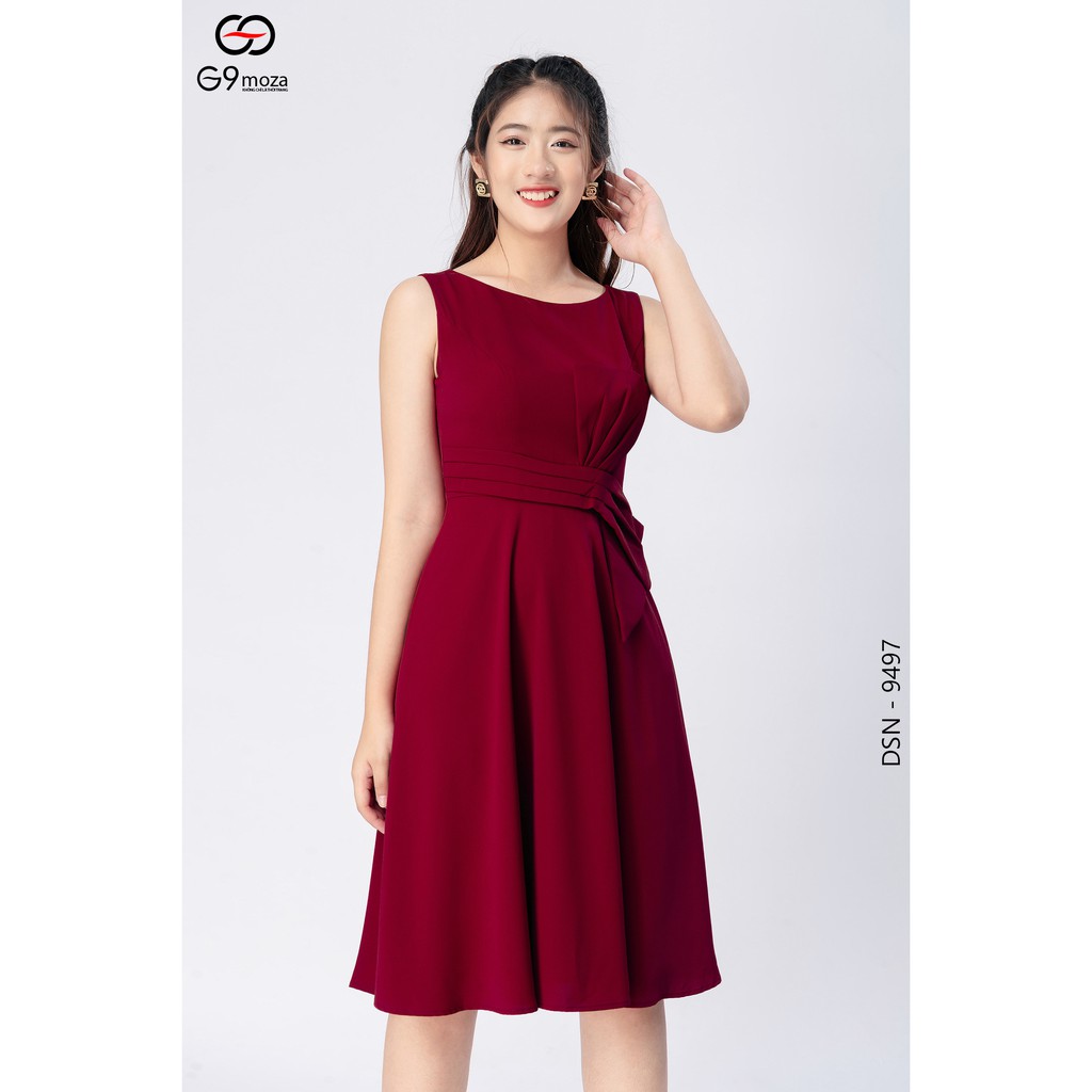 Đầm sát nách dáng xòe AG9moza 9497, chất thô hàn cao cấp thoáng mát, thấm hút mồ hôi