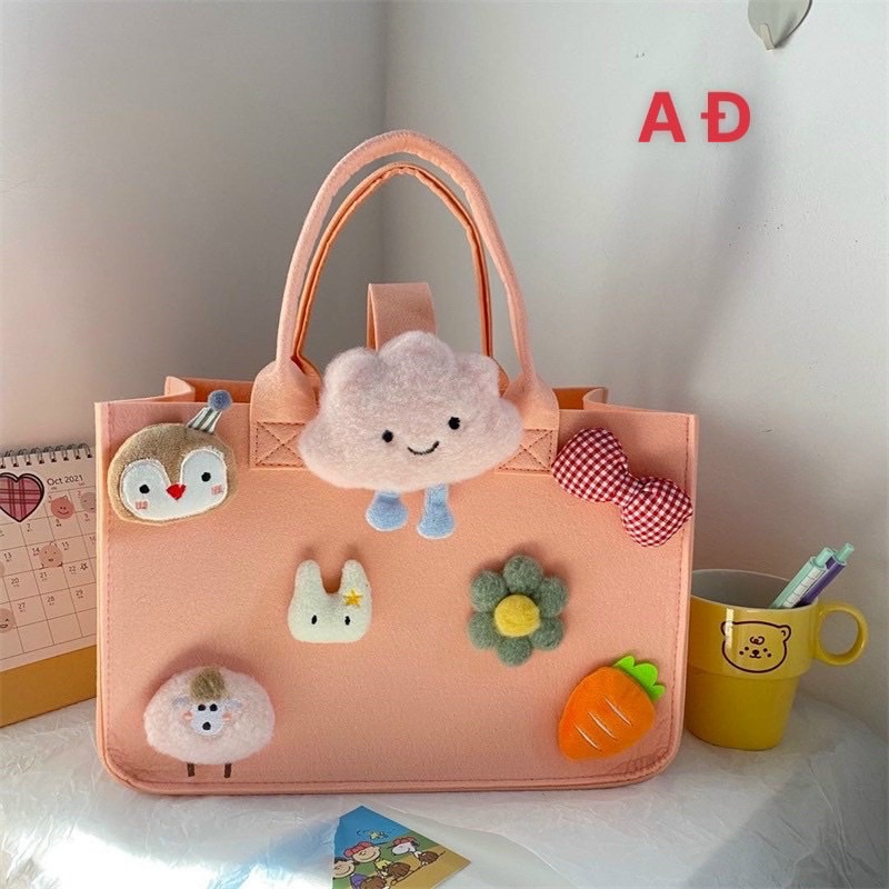 Túi Xách Tote Họa Tiết Hoạt Hình Dễ Thương