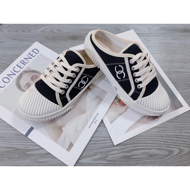 (C.C) Giày Sục Thể Thao Đế Độn 3cm Sneaker Dáng Đẹp