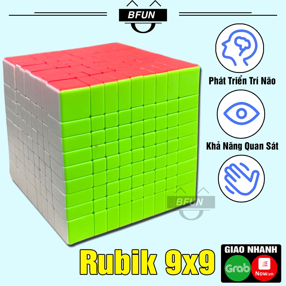 Rubik 9x9 Không Viền Loại Tốt Xoay Trơn - Đồ Chơi Phát Triển Trí Tuệ Trẻ Em BFUN (Shop có bán rubik 3x3..)