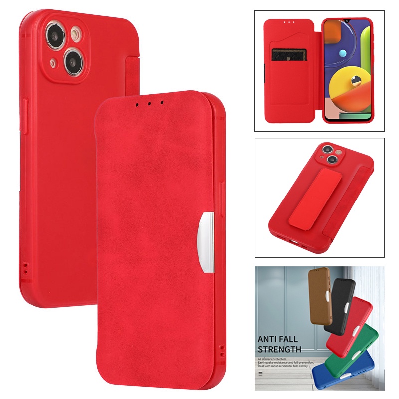 Bao Da Điện Thoại Nắp Lật TPU Có Giá Đỡ Bảo Vệ Ống Kính Cho iPhone 6 6S 7 8 Plus SE2 SE3 X XS Max XR