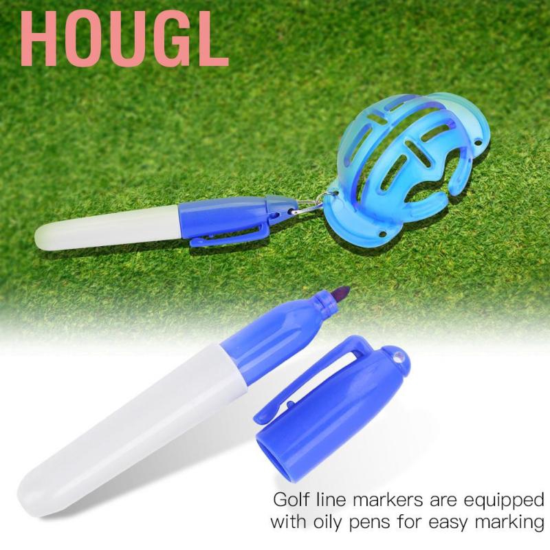 Khuôn mẫu kẻ đánh dấu bóng golf kèm bút