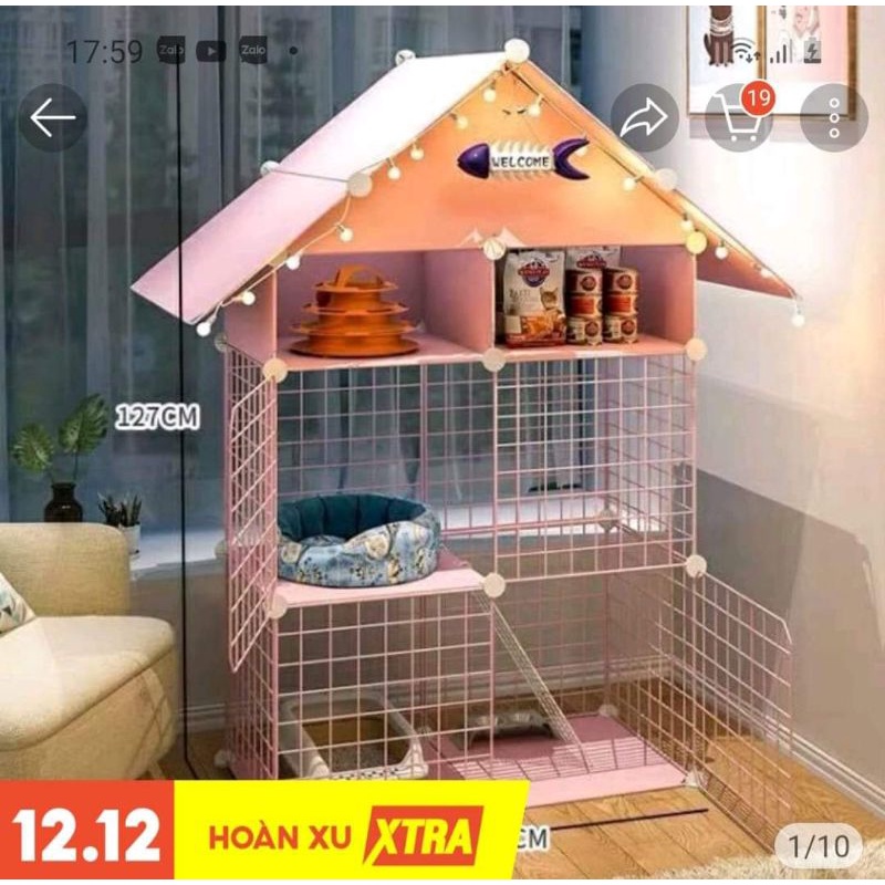 Combo chuồng mèo 3 Tầng - có mái và không mái. Tặng kèm chốt- búa- dây rút