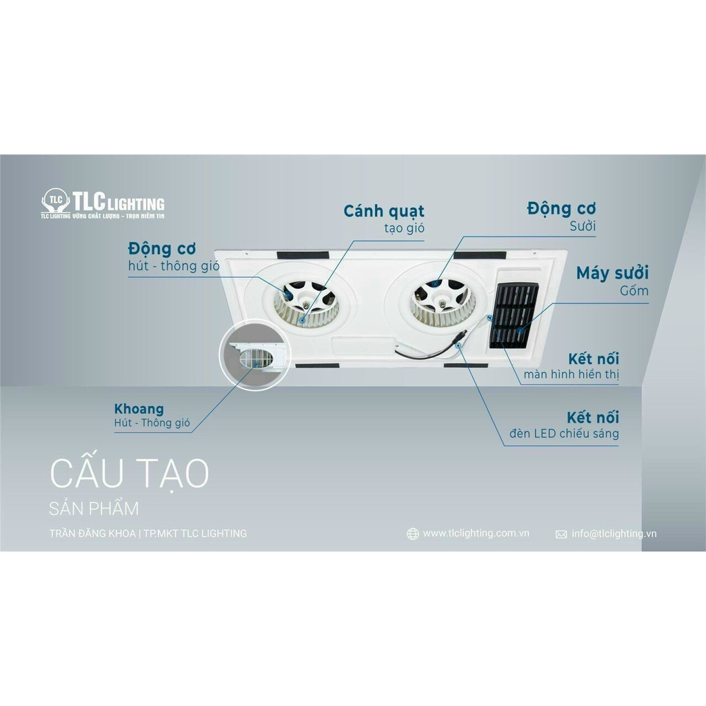 Đèn sưởi nhà tắm âm trần kết hợp thông gió,quạt mát,chiếu sáng thiết kế hiện đại có điều khiển