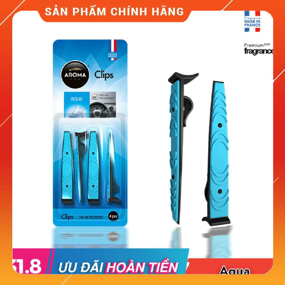 Nước hoa gài cửa gió xe hơi, ô tô, điều hòa trong phòng Aroma Car Clip 4 thanh/ hộp