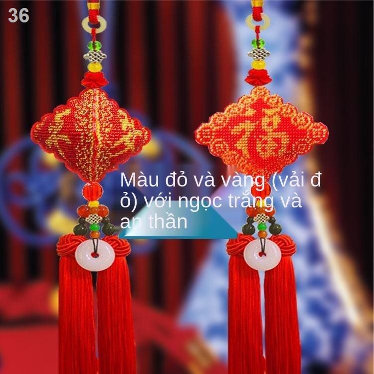 Thoàn thành bằng tay biểu tượng an toàn thêu chữ thập đầy đủ hạt phước lành mặt dây chuyền xe hơi trang sức nội th