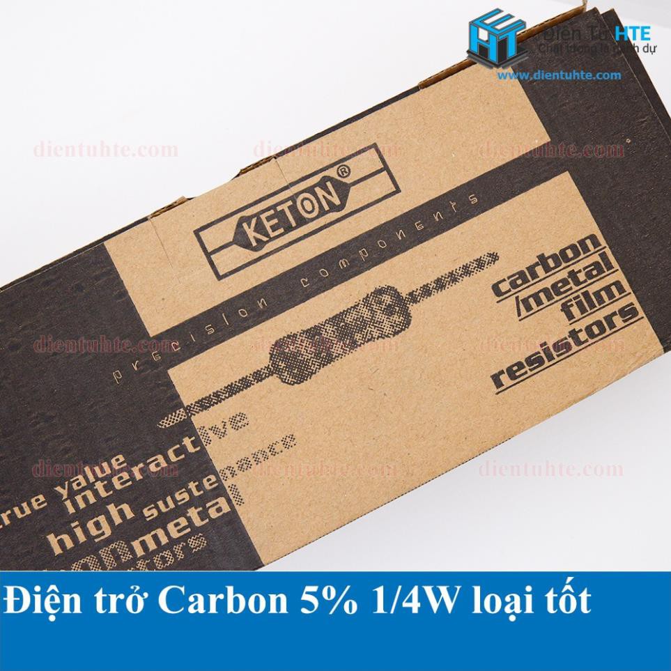 Điện trở 1/4W 5% Carbon các loại loại tốt (Dây 50 con)