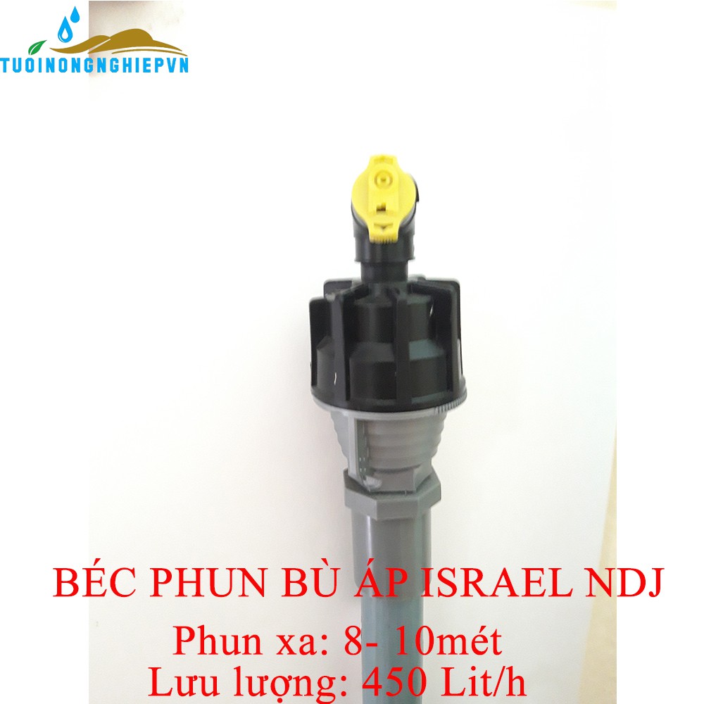 Béc tưới phun mưa bù áp NDJ Israel bán kính max 10m xoay tròn 360 độ