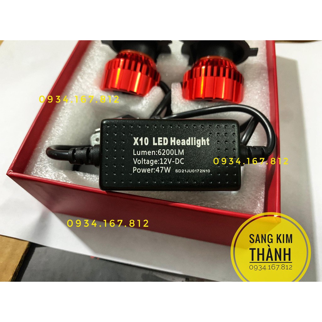 Pha Led X10 Mẫu 2021 Chân H4 Bật Pha Giữ Cos