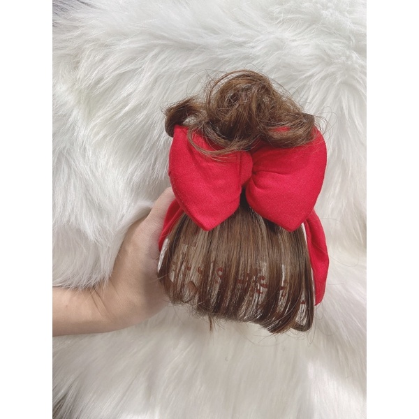 Tuban/ băng đô tóc giả búi xoăn cho bé