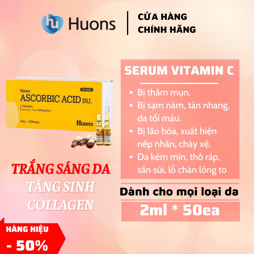 [ hàng auth] serum vitamin c huons căng bóng da mặt 2ml Hàn Quốc - 1 vỉ 10 ống | BigBuy360 - bigbuy360.vn