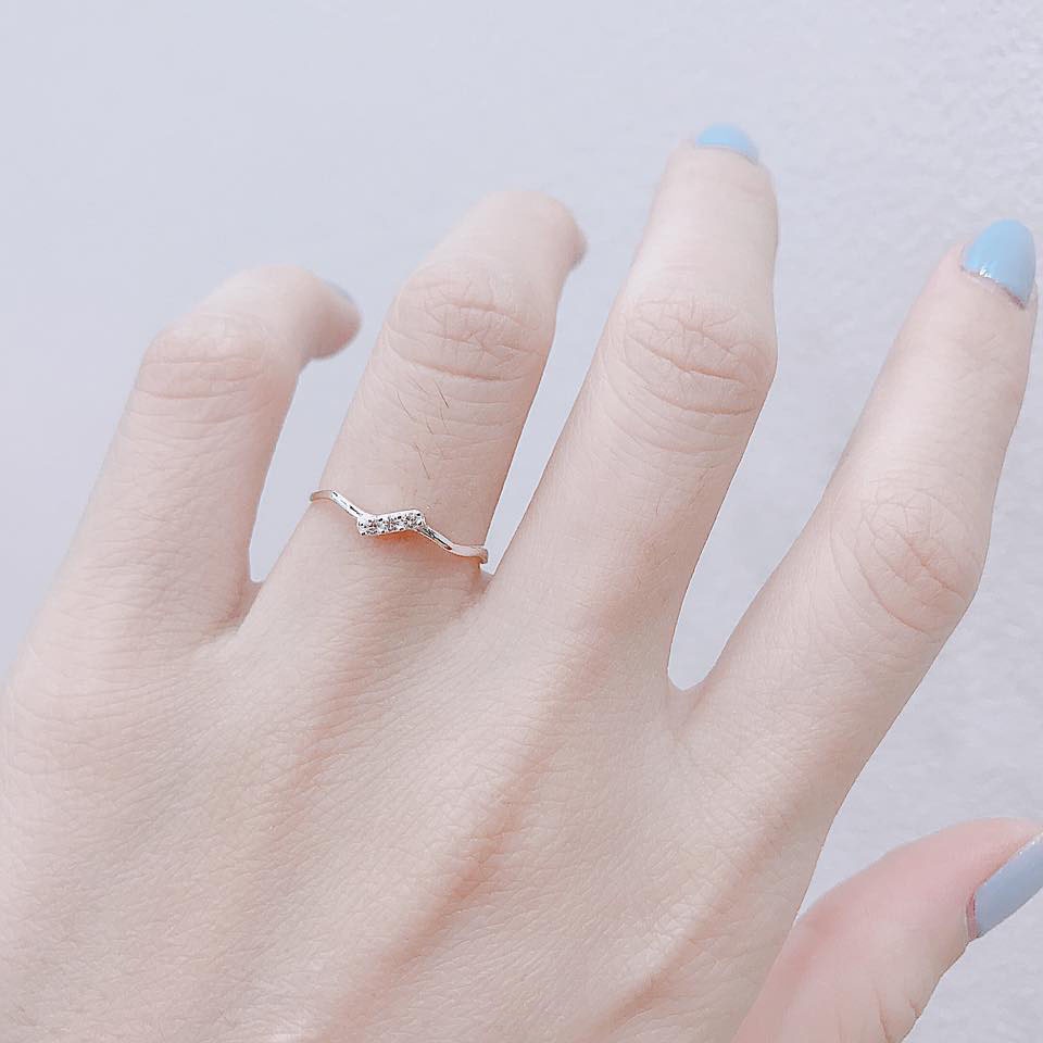 nhẫn nữ gợn sóng , bạc cao cấp , dáng baxic hàn quốc - tân bạc