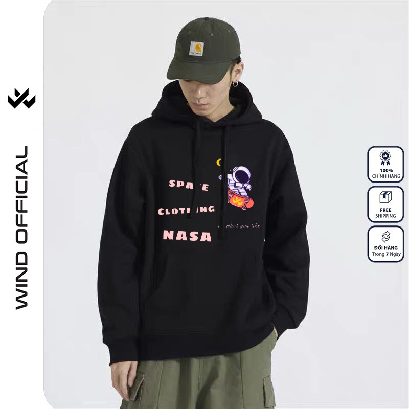 Áo hoodie form rộng WIND unisex nỉ bông HD23 NASA thời trang nam nữ oversize ulzzang | BigBuy360 - bigbuy360.vn