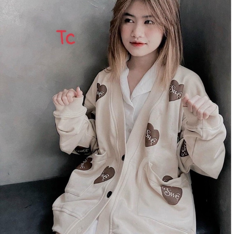 Áo Khoác Cardigan Dài Tay Dễ Thương Học Sinh Unisex Nam, Nữ Áo Khoác Nỉ Dài Tay S.W.E Siêu Đẹp-CDGSWE | BigBuy360 - bigbuy360.vn