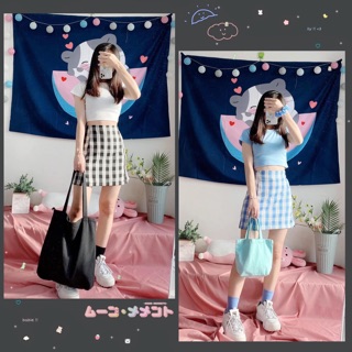 SET ÁO CROPTOP + CHÂN VÁY CARO