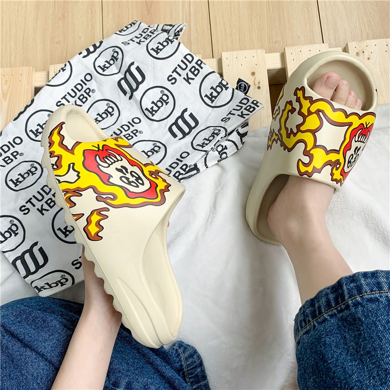 Dép Lê In Họa Tiết Graffiti Sesame Street Yeezy Kaws Phong Cách Đường Phố Unisex