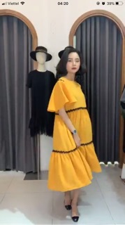 Váy vàng phối ren siêu xinh!
