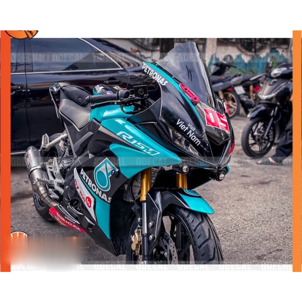 Tem Trùm R15v3 Thiết kế theo yêu cầu Patronas Đỏ xanh đen