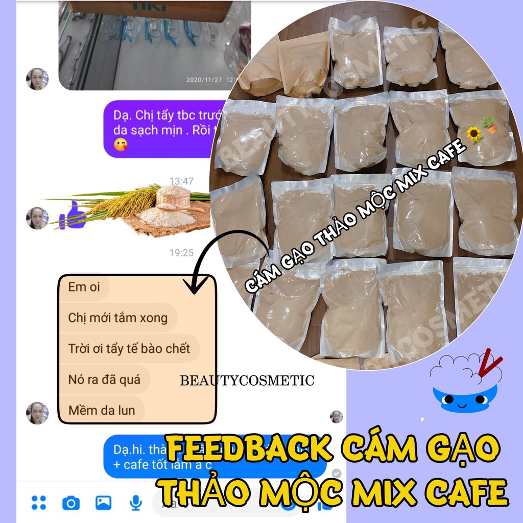 [Freeship] 100g Cám gạo sữa thảo mộc mix cafe loại 1 -  Hạt mịn - Nguyên chất 100%, không chất bảo quản