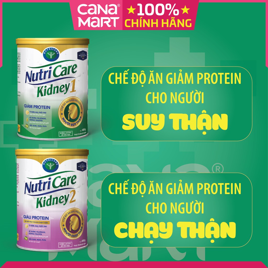 Sữa bột Nutricare Kidney 1 - dinh dưỡng cho người suy thận, tiền chạy thận nhân tạo (900gr)