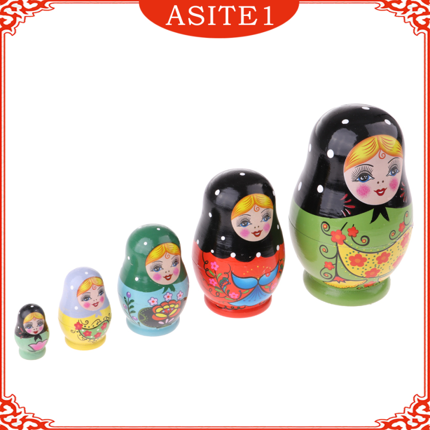 Bộ 5 Búp Bê Nga Matryoshka Bằng Gỗ