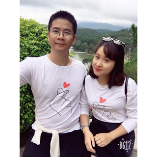 Áo đôi thu đông típ tay