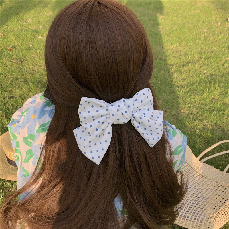 Kẹp Tóc Hình Nơ Họa Tiết Trái Cây Phong Cách Hàn Quốc