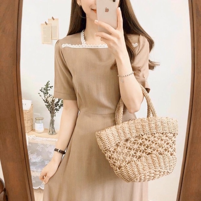 [Mã FATHANG5 giảm 10K đơn 50K] Đầm viền ren form dài 2 màu (kèm hình thật) | BigBuy360 - bigbuy360.vn