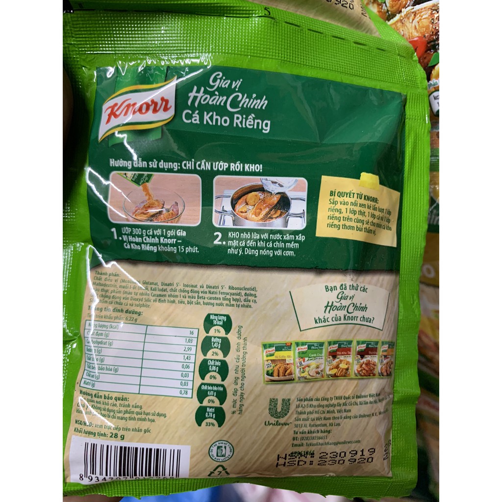 CÁ KHO RIỀNG,THỊT KHO TÀU KNORR 28G