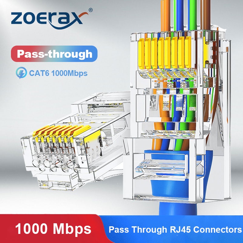 Set 50 Đầu Nối Mạng UTP 30 Micro Màu Vàng 1.1mm 1.2mm Cat6 CAT5e RJ45 CAT6a