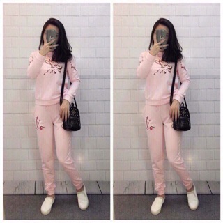 Freeship 99k tq_bộ nỉ hoa đào