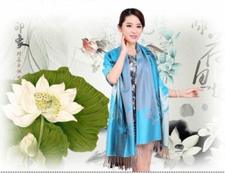 Khăn đũi choàng hoa ly pashmina