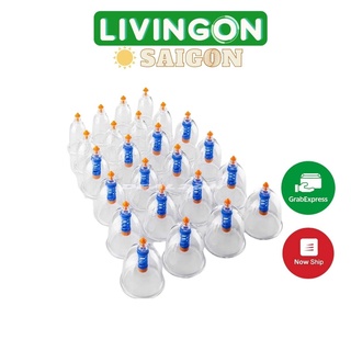 Giác Hơi Chân Không không dùng lửa 24 ống Thanh Lọc Giải Độc Cơ Thể Tốt Cho Sức Khỏe Kèm Theo Dụng Cụ Hút Chân Không