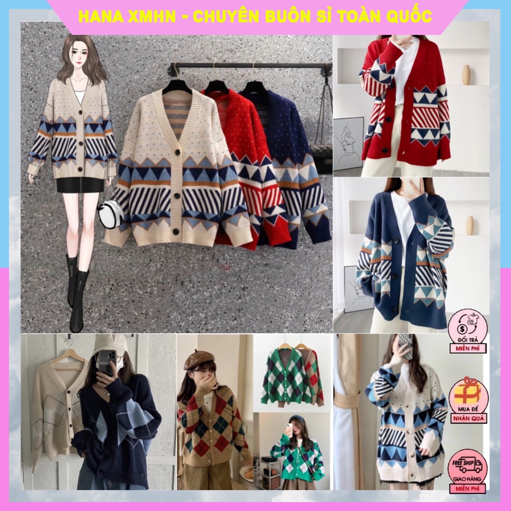 [ÁO Choàng] Cardigan Nữ Thổ Cẩm Chất Len Mềm Mịn