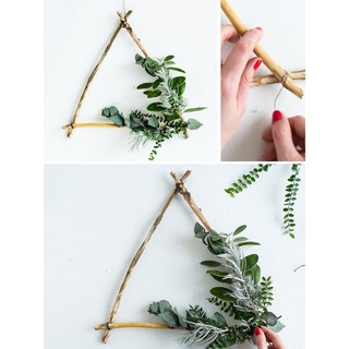 Set 3 thanh gỗ khô dài từ 40 đến 60cm phối thành tam giác- Trang trí treo tường hoặc cắm hoa