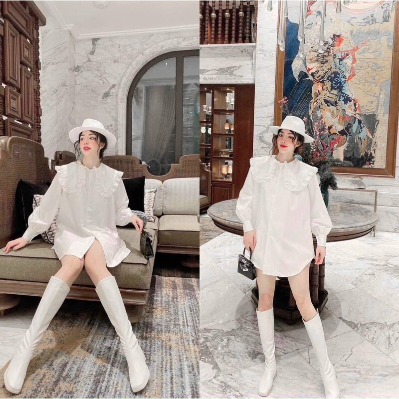 Áo babydoll dáng xoè cổ sen | BigBuy360 - bigbuy360.vn