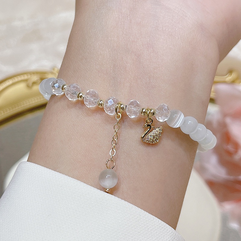 [Hàng Mới Về] Vòng Tay Đính Đá Opal Nhỏ Mặt Hình Đuôi Cá Ngôi Sao Và Đuôi Cá Tinh Tế Thời Trang Mùa Hè Cho Nữ