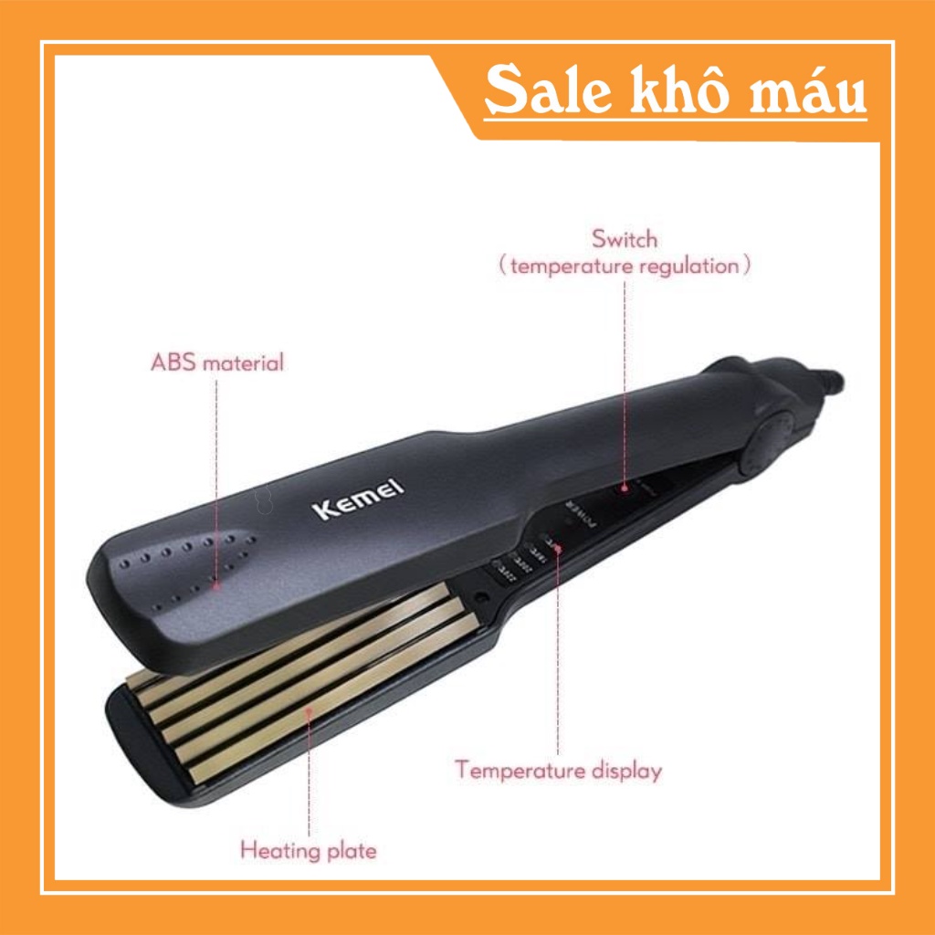 Máy Dập Xù Tóc Kemei 332 Chỉnh Nhiệt Cao Cấp