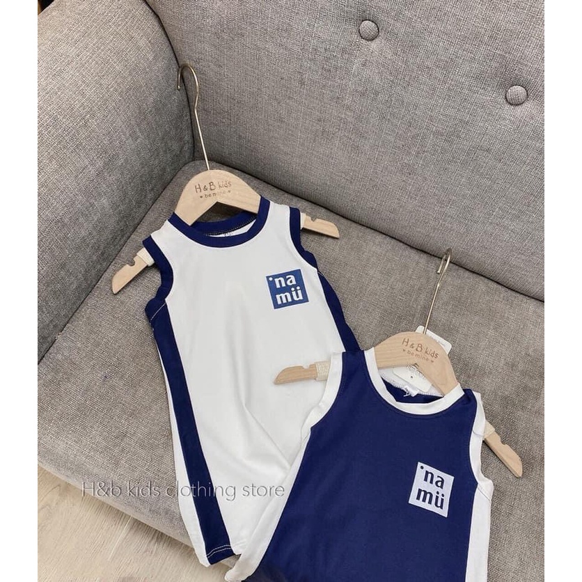 ĐẦM BODY XANH IN NAMIRU CHO BÉ GÁI