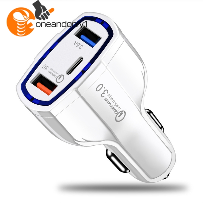 Tẩu Sạc Nhanh Qc3.0 3 Cổng Usb-C Cho Xe Hơi